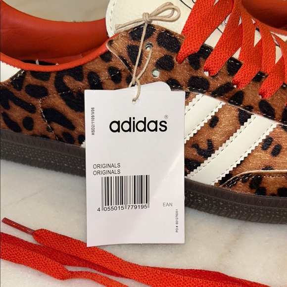 Adidas Leopard Print Sneakers with Orange Laces / Black Laces - Picture 2 of 9